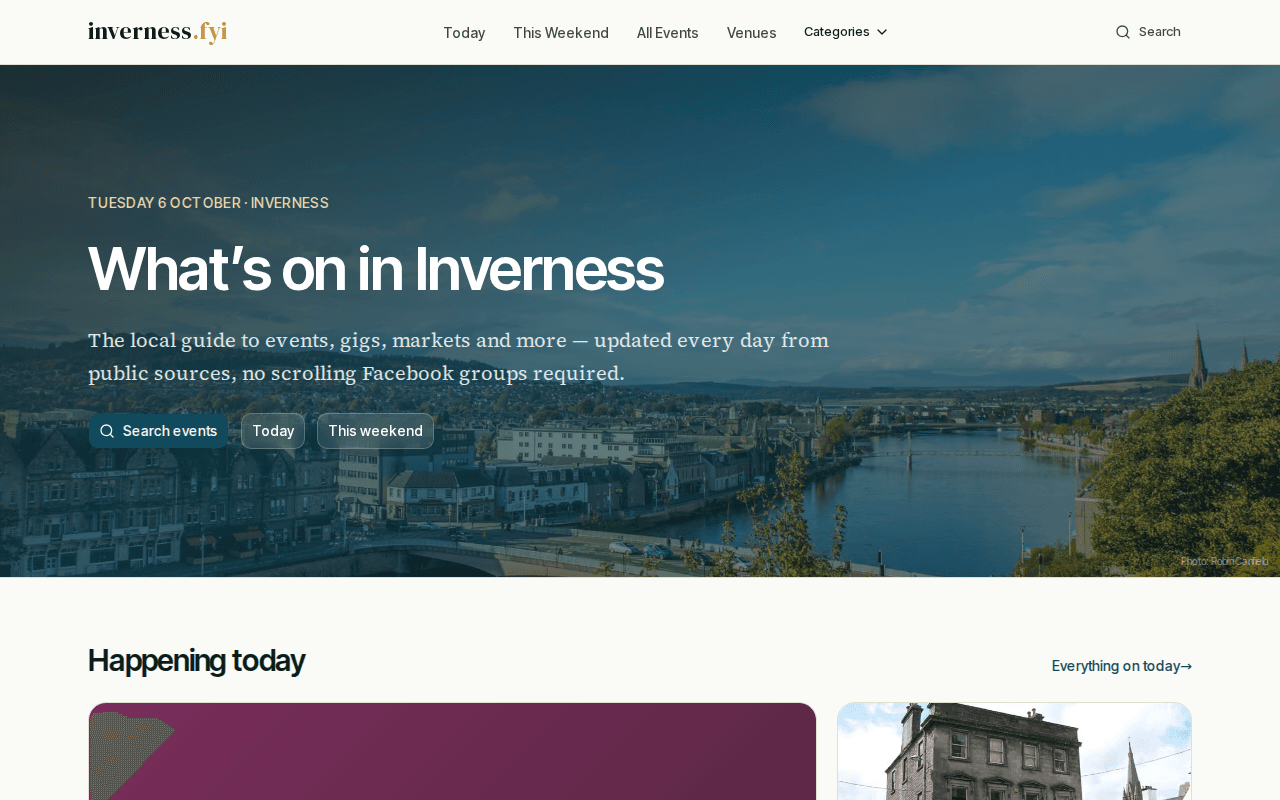 Screenshot of inverness.fyi